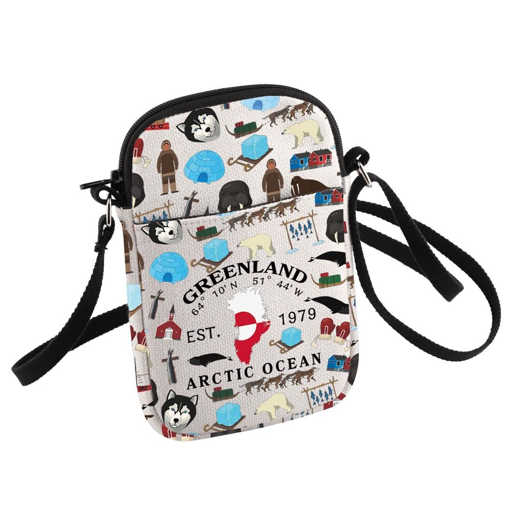 3337 Greenland Map Crossbody Bag Greenland Travel Gift Greenland Pride